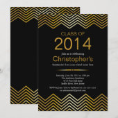 Elegant Gold Chevron Gradun Party Invitation Kaart (Voorkant / Achterkant)