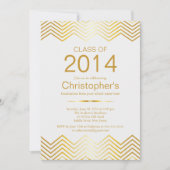 Elegant Gold Chevron Gradun Party Invitation Kaart (Voorkant)
