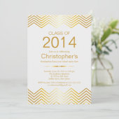 Elegant Gold Chevron Gradun Party Invitation Kaart (Staand voorkant)