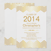 Elegant Gold Chevron Gradun Party Invitation Kaart (Voorkant / Achterkant)