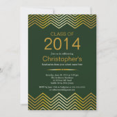 Elegant Gold Chevron Gradun Party Invitation Kaart (Voorkant)