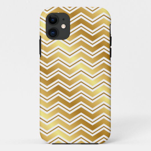 Elegant Gold Chevron Zig Zag iPhone Case (Achterkant)