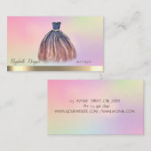 Elegant Gold, Chic Dress Holographic Visitekaartje (Voorkant / Achterkant)