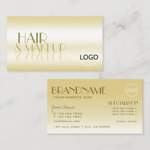 Elegant Gold Chic Mirror-brieven met Logo Luxury Visitekaartje