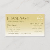 Elegant Gold Chic Mirror-brieven met Logo Luxury Visitekaartje (Achterkant)