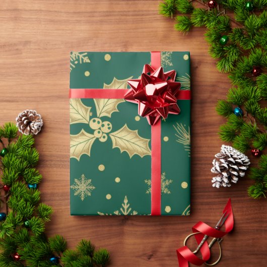 Elegant Gold Christmas Seamless Pattern – Luxury H Cadeaupapier (Feestdagen Geschenken)