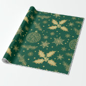 Elegant Gold Christmas Seamless Pattern – Luxury H Cadeaupapier (Uitgerold)