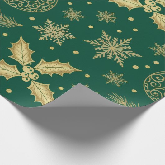 Elegant Gold Christmas Seamless Pattern – Luxury H Cadeaupapier (Hoek)