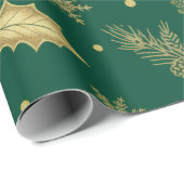 Elegant Gold Christmas Seamless Pattern – Luxury H Cadeaupapier (Rol Hoek)