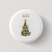 Elegant Gold Christmas tree  button  (Voorkant)
