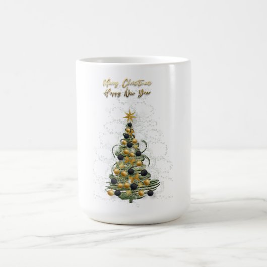 Elegant Gold Christmas tree ,coffee mug  Koffiemok (Center)