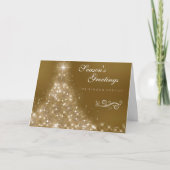 Elegant Gold Christmas Tree Corporate Business Feestdagen Kaart (Voorkant)