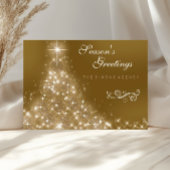 Elegant Gold Christmas Tree Corporate Business Feestdagen Kaart