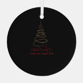 Elegant Gold Christmas Tree Glas Ornament (Achterkant)