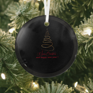 Elegant Gold Christmas Tree Glas Ornament