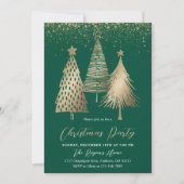 Elegant Gold Christmas Tree Glitter Snow  Kaart (Voorkant)