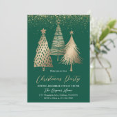 Elegant Gold Christmas Tree Glitter Snow  Kaart (Staand voorkant)