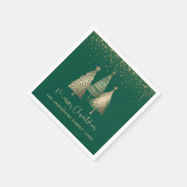 Elegant Gold Christmas Tree Glitter Snow Servet