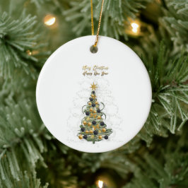Elegant Gold Christmas tree   ornament 