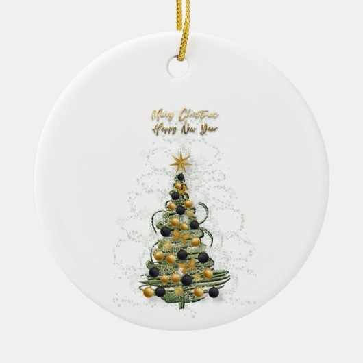 Elegant Gold Christmas tree   ornament  (Voorkant)