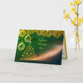 Elegant Gold Christmas Tree Ornaments Personalize Kaart (Gele Bloem)