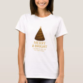 Elegant Gold Christmas Tree Women's T-Shirt (Voorkant)