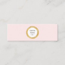 Elegant Gold Circle Glitter Mini Visitekaartje