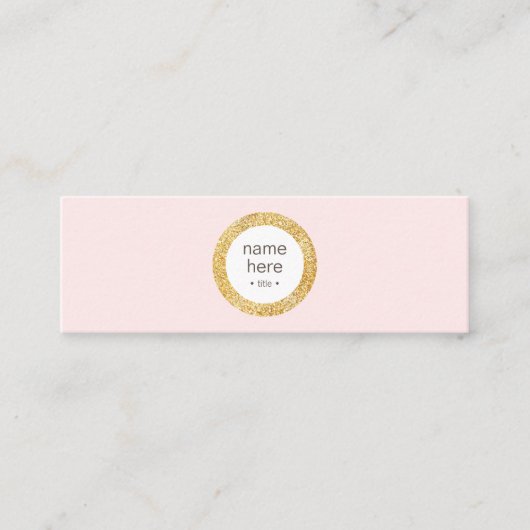 Elegant Gold Circle Glitter Mini Visitekaartje (Voorkant)