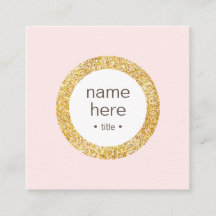 Elegant Gold Circle Glitter Square Visitekaartje