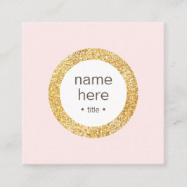 Elegant Gold Circle Glitter Square Visitekaartje