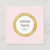 Elegant Gold Circle Glitter Square Visitekaartje (Voorkant)