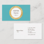 Elegant Gold Circle Glitter Visitekaartje (Voorkant / Achterkant)