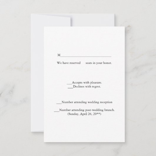 Elegant Gold Circle Motif Black Linen look RSVP (Achterkant)