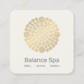 Elegant Gold Circle Motif Logo Vierkante Visitekaartje (Voorkant)