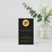 Elegant Gold Circle OM Logo Black Yoga Visitekaartje (Staand voorkant)