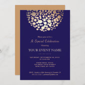 Elegant Gold Circle Sphere Navy Blue Formal Kaart (Voorkant / Achterkant)