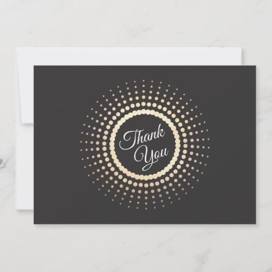 Elegant Gold Circles Black Hartelijk dank Bedankkaart (Voorkant)