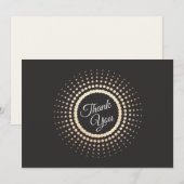 Elegant Gold Circles Black Hartelijk dank Bedankkaart (Voorkant / Achterkant)