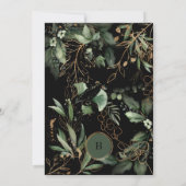 Elegant Gold Circles Eucalyptus Boho Moss Green Kaart (Achterkant)