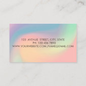 Elegant Gold Circles Lotus Pastel Holographic Visitekaartje (Achterkant)