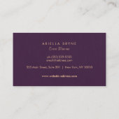 Elegant Gold Circles Paarse Event Planner Visitekaartje (Achterkant)