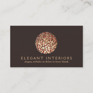 Elegant Gold Circles Sphere Interior Designer 3 Visitekaartje