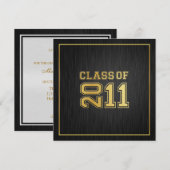 Elegant "Gold" Class of 2011 Afstuderen Invitation Kaart (Voorkant / Achterkant)