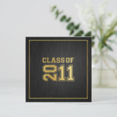 Elegant "Gold" Class of 2011 Afstuderen Invitation Kaart (Staand voorkant)