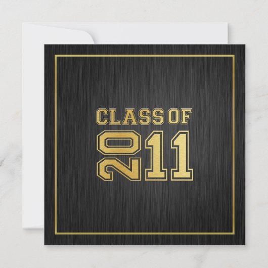 Elegant "Gold" Class of 2011 Afstuderen Invitation Kaart (Voorkant)