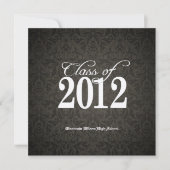 Elegant Gold Class of 2012 Damask Afstuderen Kaart (Voorkant)