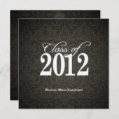 Elegant Gold Class of 2012 Damask Afstuderen Kaart (Voorkant / Achterkant)