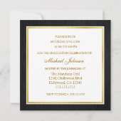 Elegant "Gold" Class of 2014 Afstuderen Invitation Kaart (Achterkant)