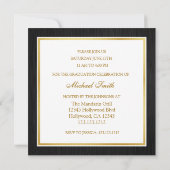 Elegant "Gold" Class of 2015 Afstuderen Invitation Kaart (Achterkant)