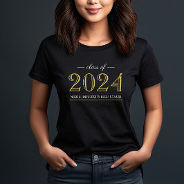 Elegant Gold Class of 2022 Custom Afstuderen T-shirt